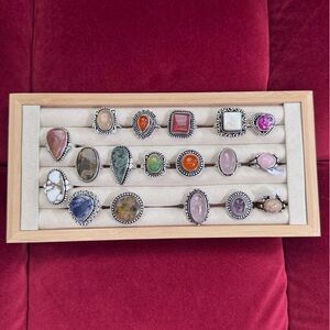 Sterling Silver Rings with Natural Gemstones